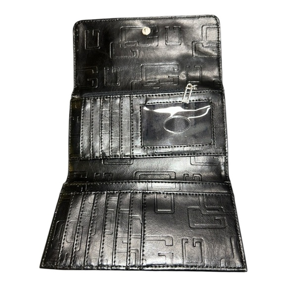GUESS Embossed Black Wallet with Metal Accent - Picture 3 of 5